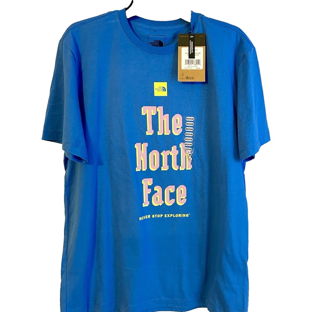 The North Face Brand Super Sonic Blue Mens Medium S/S T-Shirt (D3)